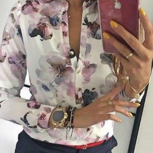 Floral Print Button Up